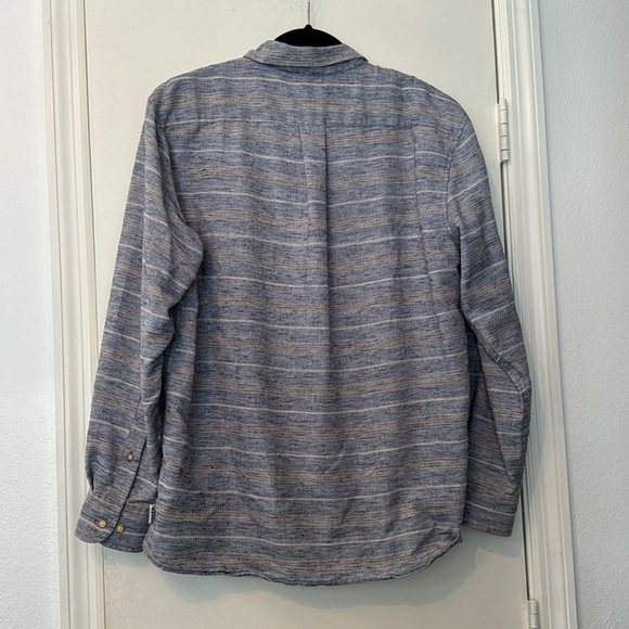Rowm Men's Striped Cotton Blend Button Down Comfortable Shirt Size M - Picture 6 of 7